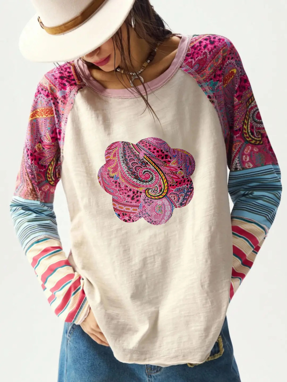 08502 | Patchwork Paisley Beach Shirt | Sizes S-2XL